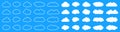 Set white clouds icon on blue background Ã¢â¬â vector