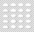 Set of white clouds on the transparent background. Vector illustration Royalty Free Stock Photo