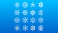 Set White Colleciton Line Snowflake Winter Decoration Elements Vector Design Royalty Free Stock Photo