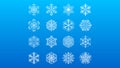 Set White Colleciton Line Snowflake Winter Decoration Elements Vector Design Royalty Free Stock Photo