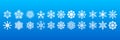 Set White Colleciton Line Snowflake Winter Decoration Elements Vector Design Royalty Free Stock Photo