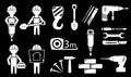 Set white construction industry objects Royalty Free Stock Photo