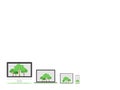 Set of white device gadgets white trees on white display paperless go green concept