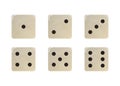 Set of white dice. Royalty Free Stock Photo