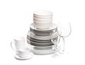 Set of white dishes . table wear Royalty Free Stock Photo