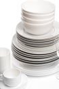 Set of white dishes . table wear Royalty Free Stock Photo