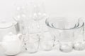 Set of white dishes . table wear Royalty Free Stock Photo