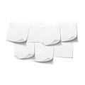 Set of white empty sticky notes on white