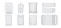 Set of  white  food packages isolated on white background Royalty Free Stock Photo