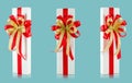 Set of white gift boxes isolated on a pastel green background with a clipping path Royalty Free Stock Photo