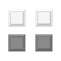 Set of white and gray single-key switches, vector illustration Royalty Free Stock Photo