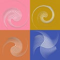 set of white helical, spiraling, curl and curly shapes. spiral, twirl, swirl illustration. twine design elements over single-color