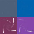 set of white helical, spiraling, curl and curly shapes. spiral, twirl, swirl illustration. twine design elements over single-color