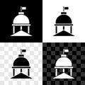 Set White House icon isolated on black and white, transparent background. Washington DC. Vector Royalty Free Stock Photo