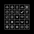 Set of White Icons on Black Background - Decision Making and Logic Symbols Royalty Free Stock Photo