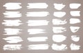 Set of white ink vector stains. Vector black paint, ink brush stroke, brush, line or round texture. Dirty artistic Royalty Free Stock Photo