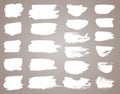 Set of white ink vector stains. Vector black paint, ink brush stroke, brush, line or round texture. Dirty artistic Royalty Free Stock Photo