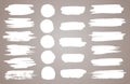 Set of white ink vector stains. Vector black paint, ink brush stroke, brush, line or round texture. Dirty artistic Royalty Free Stock Photo