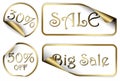 Set of white labels badges and stickers Royalty Free Stock Photo
