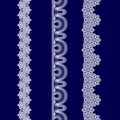 Set of white lace ribbons Royalty Free Stock Photo
