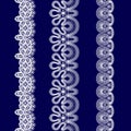 Set of white lace ribbons Royalty Free Stock Photo