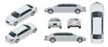 Set of white limousines isolated on white. Template limousine icon vector. Premium people transportation. Viev isometric Royalty Free Stock Photo