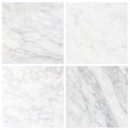 set 4 white marble texture background (High resolution) Royalty Free Stock Photo