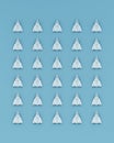 Set of white paper airplanes on the blue background Royalty Free Stock Photo