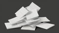 Set of white paper sheets falling down isolated on transparent background. Modern illustration of office documents Royalty Free Stock Photo
