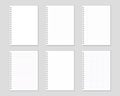 Set white papers. Blank sheets of square and lined paper ready for your message. Vector illustration Royalty Free Stock Photo