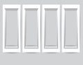 Set of white photo frames. Vector collection of blank photo frames on a gray background. Royalty Free Stock Photo