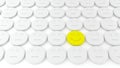 Set of white pills and one yellow Royalty Free Stock Photo