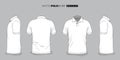 Set of white polo shirt template with any view design for product advertising design Royalty Free Stock Photo