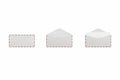 A set of white postal envelopes (sealed, empty and with blank paper inside) isolated on a white background. Royalty Free Stock Photo