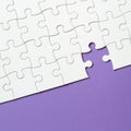 Set of white puzzle pieces and last one piece Royalty Free Stock Photo