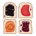 Set of white toast bread. vector Royalty Free Stock Photo