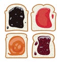 Set of white toast bread slices. vector Royalty Free Stock Photo