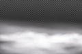 Set of white vector cloudiness ,fog or smoke on dark checkered background.Set of Cloudy sky or smog over the city.Vector Royalty Free Stock Photo