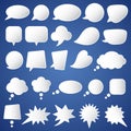Set of white vector speech bubbles. Royalty Free Stock Photo