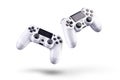 Set of white video game joysticks gamepad isolated on a white background Royalty Free Stock Photo