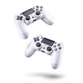 Set of white video game joysticks gamepad isolated on a white background Royalty Free Stock Photo