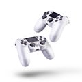 Set of white video game joysticks gamepad isolated on a white background Royalty Free Stock Photo