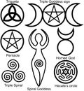 Set of the Wiccan symbols Royalty Free Stock Photo