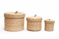 Set of wicker baskets Royalty Free Stock Photo