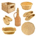 Set of wicker objects Royalty Free Stock Photo