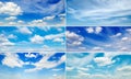 Set wide clouds with blue sky and clouds Royalty Free Stock Photo