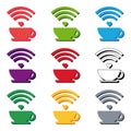 Set WiFi Cafe Internet cafe poster design, vector illustration