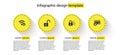 Set Wifi locked, Open padlock, Cyber security and Credit card with. Business infographic template. Vector