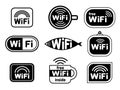 Set of wifi stickers symbols