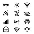 Set of wifi and Wireless Flat Icon. Vector illustration